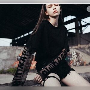 Punk rave letter couples top